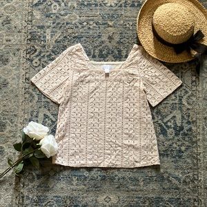 Ann Taylor Loft Petites Eyelet Blouse
